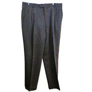 Joseph & Feiss Vintage Tweed Pleated Cuffed Wool Dress Pants Size 36